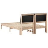 Bed frame Brown and taupe 140 x 200 cm Solid pine wood 878747