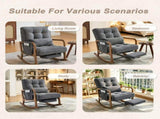 GOMYWAY Rocking Chair with Footrest, Corduroy Upholstered Glider Chair, Rocker Nursery Chair with W2678P479861