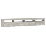 TV Cabinet with LED Lights Concrete Grey 240x35x40 cm 3152765