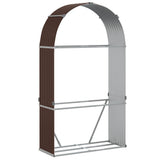 Log Holder Brown 120x45x210 cm Galvanised Steel 364572