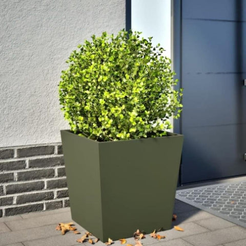 ZNTS Garden Planter Olive Green 50x50x50 cm Steel 851072