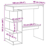 Bar Table with Storage Rack Artisan Oak 100x48x101.5 cm 856759