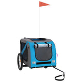Pet Bike Trailer Blue and Grey Oxford Fabric and Iron 93883