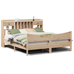 ZNTS Bed Frame without Mattress 180x200 cm Super King Solid Wood Pine 3323368