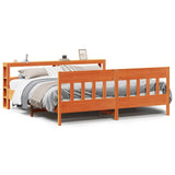 Bed Frame without Mattress Wax Brown 200x200 cm Solid Wood Pine 3306254