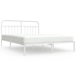 Metal Bed Frame without Mattress with Headboard White 180x200cm 352631