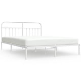 Metal Bed Frame without Mattress with Headboard White 180x200cm 352631