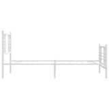 Metal Bed Frame without Mattress with Footboard White 90x200cm 376384