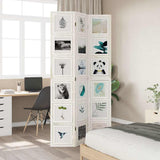 Room Divider 3 Panels White Solid Wood Paulownia 358688