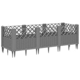 Garden Planter with Pegs Light Grey 123.5x43.5x43.5 cm PP 368018