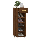 Shoe Cabinet Brown Oak 30x35x105 cm Engineered Wood 829659