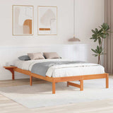 Bed Frame Wax Brown 120 x 190 cm Solid Pine Wood 873201