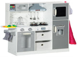 Toy Kitchen with Lights, Sounds, Apron and Chef Hat, Ice Maker, Microwave, for Ages 3-6 Years T3398P348126