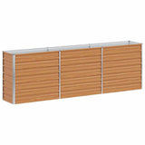 Garden Raised Bed Light Brown 240 x 40 x 77 cm Galvanised Steel 42017330