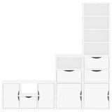 4 Piece TV Units with Storage ODDA White Solid Wood Pine 3365381