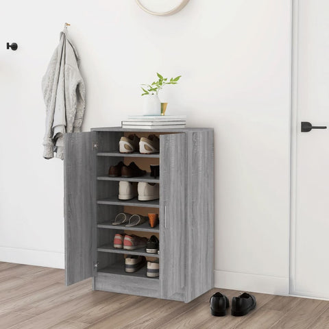 ZNTS Shoe Cabinet Grey Sonoma 60x35x92 cm Engineered Wood 816012