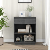 Console Cabinet Grey 60x34x75 cm Solid Wood Pine 813836