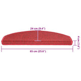 Self-adhesive Stair Mats 20 pcs 65 x 24 x 4 cm Non-Slip Red 3365794