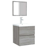 Bathroom Cabinet with Mirror Grey Sonoma Engineered Wood 820473