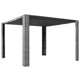 Gazebo with Roof Poly Rattan 300x300x220 cm Grey and Anthracite 44818