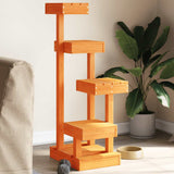 Cat Tree Wax Brown 45.5x49x103 cm Solid Wood Pine 847132