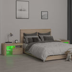 ZNTS Bedside Cabinets 2 pcs with LED Lights Sonoma Oak 70x36.5x40 cm 3152772