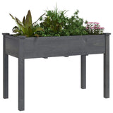 Planter with Liner Grey 118x59x76 cm Solid Wood Fir 364235