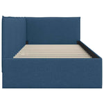 Corner Bed Frame with Headboard Blue 90 x 200 cm Fabric 42016470