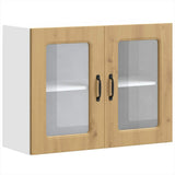 Kitchen Wall Cabinet with Glass Door Kalmar Artisan Oak Engineered Wood 853616