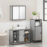 3 Piece Bathroom Furniture Set Grey Sonoma Engineered Wood 3300973