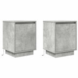 Bedside Cabinets with LED Lights 2 pcs Concrete Grey 38x34x50 cm 861272