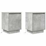 ZNTS Bedside Cabinets with LED Lights 2 pcs Concrete Grey 38x34x50 cm 861272