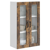 Wall Glass Cabinet PORTO Smoked Oak 60 x 31 x 100 cm 885530