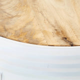 Bar Tables Drum Shape 3 pcs Solid Rough Wood Mango 358934