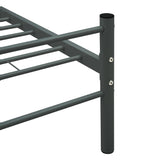 284685 Bed Frame without Mattress Grey Metal 100x200 cm