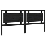 Bed Headboard Black 205.5x4x100 cm Solid Pine Wood 817964