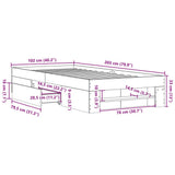 Bed Frame without Mattress Grey Sonoma 100x200 cm Engineered Wood 3295490