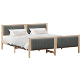 Bed frame Brown and dark grey 180 x 200 cm Solid pine wood 3394304
