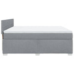 ZNTS Box Spring Bed with Mattress Light Grey 180x200 cm Fabric 3285967