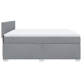 ZNTS Box Spring Bed with Mattress Light Grey 180x200 cm Fabric 3285967