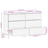 Sideboard 2 pcs White Wash Finish 60 x 33 x 75 cm 3310028