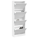 Shoe Cabinet White 60x21x163.5 cm Engineered Wood 839903