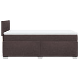 Box Spring Bed with Mattress Dark Brown 100x200 cm Fabric 3285802