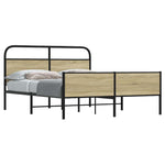 Metal Bed Frame without Mattress Sonoma Oak 160x200 cm 3318694