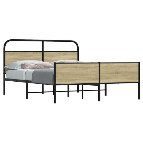 Metal Bed Frame without Mattress Sonoma Oak 160x200 cm 3318694