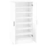 Shoe Cabinet High Gloss White 55x35x108 cm Engineered Wood 342667