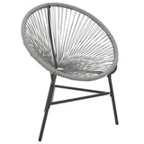 Moon Chair Grey Polyethylene Rattan Moon Chair Round Modern 44481