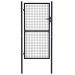 Mesh Garden Gate Galvanised Steel 100x175 cm Grey 145774