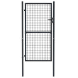 Mesh Garden Gate Galvanised Steel 100x175 cm Grey 145774