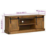 ZNTS TV Cabinet HALDEN 2 Sliding Doors 150x40x60 cm Solid Wood 4018413